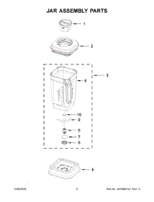 02 - Jar Assembly Parts parts for Whirlpool Blender KSB7068FP0 from AppliancePartsPros.com