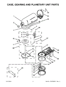 03 - Case, Gearing And Planetary Unit Parts parts for Whirlpool Mixer KSM105GBCER0 from AppliancePartsPros.com