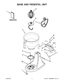 03 - Base And Pedestal Unit parts for Kitchenaid Mixer KSM120BLQER0 from AppliancePartsPros.com