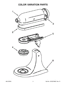 02 - Color Variation Parts parts for Whirlpool Mixer KSM150APSBS0 from AppliancePartsPros.com