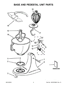03 - Base And Pedestal Unit Parts parts for Whirlpool Mixer KSM150APSBS0 from AppliancePartsPros.com