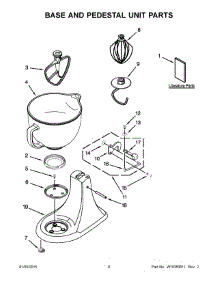 05 - Base And Pedestal Unit Parts parts for Whirlpool Mixer KSM155GBAZ0 from AppliancePartsPros.com