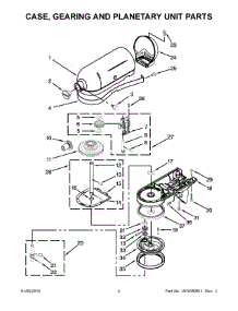 03 - Case, Gearing And Planetary Unit Parts parts for Whirlpool Mixer KSM155GBCZ0 from AppliancePartsPros.com