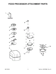 02 - Food Processor Attachment Parts parts for Whirlpool Food Processor KSM2FPA0 from AppliancePartsPros.com