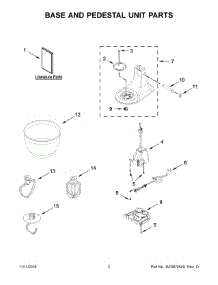 02 - Base And Pedestal Unit Parts parts for Whirlpool Mixer KSM3311XBM0 from AppliancePartsPros.com