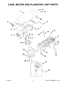 03 - Case, Motor And Planetary Unit Parts parts for Whirlpool Mixer KSM3316XBM0 from AppliancePartsPros.com