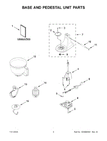 02 - Base And Pedestal Unit Parts parts for Whirlpool Mixer KSM3316XCA0 from AppliancePartsPros.com