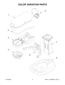 02 - Color Variation Parts parts for Whirlpool Mixer KSM500PSOB0 from AppliancePartsPros.com