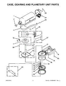 03 - Case, Gearing And Planetary Unit Parts parts for Whirlpool Mixer KSM500Q2GC0 from AppliancePartsPros.com