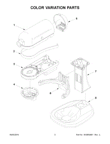 02 - Color Variation Parts parts for Whirlpool Mixer KSM500Q2MY0 from AppliancePartsPros.com