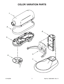 02 - Color Variation Parts parts for Whirlpool Mixer KSM6521XSZ0 from AppliancePartsPros.com
