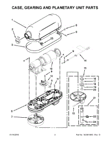 03 - Case, Gearing And Planetary Unit Parts parts for Whirlpool Mixer KSM6521XSZ0 from AppliancePartsPros.com