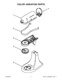 02 - Color Variation Parts parts for Whirlpool Mixer KSM85PBCE0 from AppliancePartsPros.com