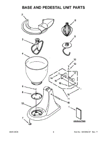 05 - Base And Pedestal Unit Parts parts for Whirlpool Mixer KSM85PBCE0 from AppliancePartsPros.com