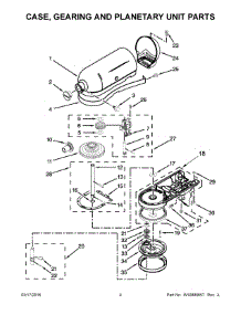 03 - Case, Gearing And Planetary Unit Parts parts for Whirlpool Mixer KSM88RBQCB0 from AppliancePartsPros.com