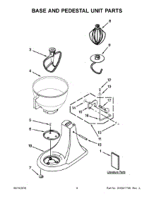 05 - Base And Pedestal Unit Parts parts for Whirlpool Mixer KSM96IC0 from AppliancePartsPros.com