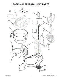 04 - Base And Pedestal Unit Parts parts for Whirlpool Mixer KSMC895NP0 from AppliancePartsPros.com