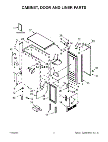 02 - Cabinet, Door And Liner Parts parts for Kitchenaid Ice Maker KUIC15PHZS0 from AppliancePartsPros.com