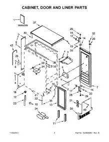 02 - Cabinet, Door And Liner Parts parts for Kitchenaid Ice Maker KUIC15POZP0 from AppliancePartsPros.com