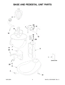 03 - Base And Pedestal Unit Parts parts for Whirlpool Mixer KV25G0XSL5 from AppliancePartsPros.com