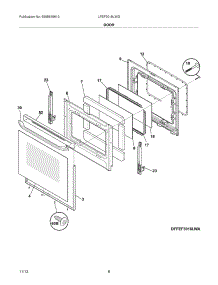 09 - Door parts for Frigidaire Range LFEF3018LWG from AppliancePartsPros.com
