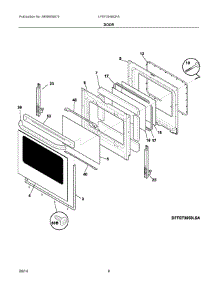 05 - Door parts for Electrolux Range LFEF3048QFA from AppliancePartsPros.com