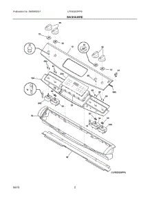 02 - Backguard parts for Electrolux Range LFES3025PFB from AppliancePartsPros.com