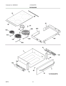 04 - Top / Drawer parts for Electrolux Range LFES3025PFB from AppliancePartsPros.com