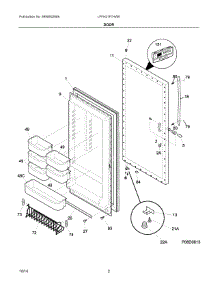 02 - Door parts for Electrolux Freezer LFFH21F7HWK from AppliancePartsPros.com