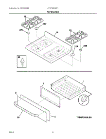 05 - Top / Drawer parts for Electrolux Range LFGF3053QFA from AppliancePartsPros.com