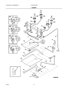 03 - Burner parts for Electrolux Range LFGF3053QFB from AppliancePartsPros.com