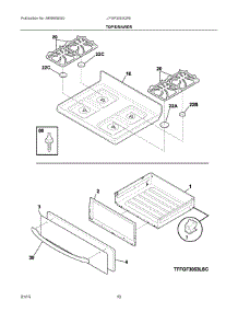 05 - Top / Drawer parts for Electrolux Range LFGF3053QFB from AppliancePartsPros.com