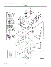03 - Burner parts for Electrolux Range LFGF3053QFC from AppliancePartsPros.com