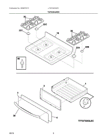 05 - Top / Drawer parts for Electrolux Range LFGF3053QFD from AppliancePartsPros.com