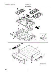 05 - Top / Drawer parts for Electrolux Range LFGS3025PFA from AppliancePartsPros.com