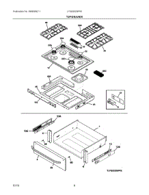 05 - Top / Drawer parts for Electrolux Range LFGS3025PFB from AppliancePartsPros.com