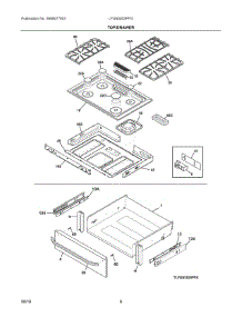 05 - Top / Drawer parts for Electrolux Range LFGS3025PFG from AppliancePartsPros.com