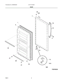 02 - Door parts for Electrolux Freezer LFUH17F2NW1 from AppliancePartsPros.com
