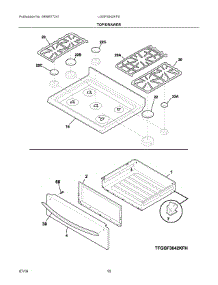 05 - Top / Drawer parts for Electrolux Range LGGF3042KFS from AppliancePartsPros.com
