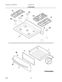 05 - Top / Drawer parts for Electrolux Range LGGF3042KFT from AppliancePartsPros.com