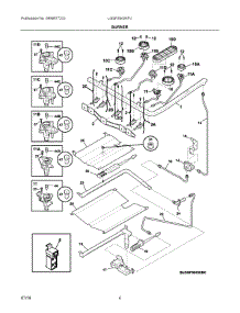 03 - Burner parts for Electrolux Range LGGF3043KFU from AppliancePartsPros.com