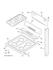 02 - Control Panel & Cooktop parts for Hot Point Range RGA724PK4WH from AppliancePartsPros.com