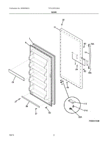 02 - Door parts for Electrolux Freezer TFFU20F2QWA from AppliancePartsPros.com