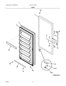 02 - Door parts for Electrolux Freezer TFFU21M1QWA from AppliancePartsPros.com