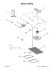 02 - Hood Parts parts for Whirlpool Hood UXT5230BFS0 from AppliancePartsPros.com