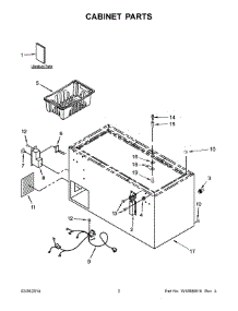 02 - Cabinet Parts parts for Whirlpool Freezer WC15001Q00 from AppliancePartsPros.com