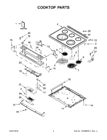 02 - Cooktop Parts parts for Whirlpool Range WEE745H0FH0 from AppliancePartsPros.com
