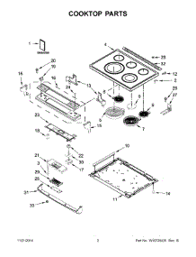 02 - Cooktop Parts parts for Whirlpool Range WEE760H0DE0 from AppliancePartsPros.com