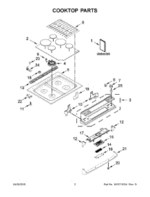 02 - Cooktop Parts parts for Whirlpool Range WEG730H0DS0 from AppliancePartsPros.com