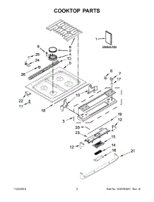 02 - Cooktop Parts parts for Whirlpool Range WEG760H0DS0 from AppliancePartsPros.com